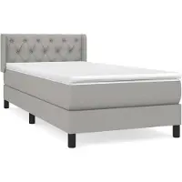vidaXL Boxspringbed met matras, lichtgrijs, 80x200 cm, gestoffeerd