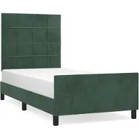 vidaXL Bedframe zonder matras 100x200 cm fluweel donkergroen
