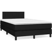 vidaXL Boxspring met matras stof zwart 120x200 cm