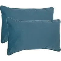 Atmosphera Bank/sierkussens huiskamer Sophia - 2x - 30 x 50 cm - Blauw - polyester - met rits - Sierkussens