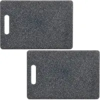 Zeller 2x Rechthoekige donkergrijze snijplanken kunststof 30 cm - Snijplanken