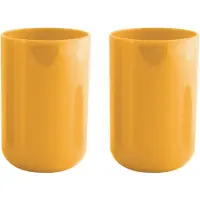 Spirella Drinkbeker/limonadebeker - 4x - PS kunststof - okergeel - 490 ml - Bekers