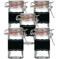 Urban Living Weckpotje/inmaakpotje - 10x - 70 ml - glas - met beugelsluiting - incl. etiketten - Weckpotten