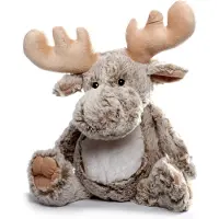 Imware Inware pluche eland rendier knuffeldier - grijs - zittend - 26 cm - Knuffeldier