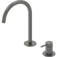 Ivy Aia Bond Eenhendel wastafelmengkraan 2-gats bladmontage met uitloop, coldstart Geborsteld metal black PVD