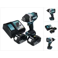 Makita Boormachine + slagboor, DTW 700 RT Accu-slagmoersleutel 18 V 700 Nm 1/2" XPT Borstelloos + 2x accu 5,0 Ah + lader (Oplaadbare batterij)