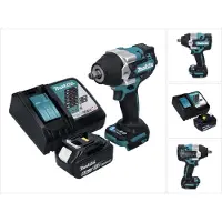 Makita Boormachine + slagboor, DTW 700 RG1 Accu-slagmoersleutel 18 V 700 Nm 1/2" XPT Borstelloos + 1x accu 6.0 Ah + lader (Oplaadbare batterij)