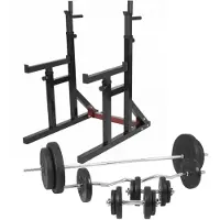 Gorilla Sports Multi Squat Rack Met 100 kg Halterset Kunststof