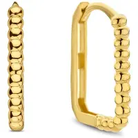 New Bling 9NBG-0751 Gouden oorbellen Rechthoekig - Oorringen - Bolletjes - 15x11mm - 2mm Breed - 15mm Lengte - 14 Karaat - Goud