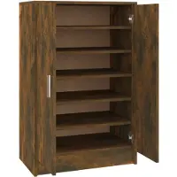 vidaXL Schoenenkast 60x35x92 cm bewerkt hout gerookt eikenkleurig