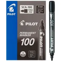 Pilot - Viltstift PILOT SCA-100-B rond 1mm zwart | 12 stuks
