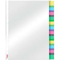 Esselte Premium Index Showtas A4 - 0,13mm PP - 12 Showtassen met Tabs - Transparant