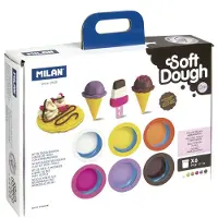 Milan o Ciastolina Eiscreme-Set zur Herstellung von Eis und Waffeln, 6 Farben x 59 g 913306ICW