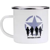 Fostex Emaille beker soldaten wit - Brothers in Arms