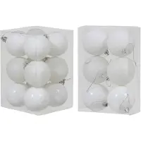 Cosy & Trendy Kerstversiering set kerstballen wit 6 - 8 cm - pakket van 54x stuks - Kerstbal