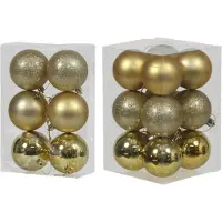 Cosy & Trendy Kerstversiering set kerstballen goud 6 - 8 cm - pakket van 54x stuks - Kerstbal