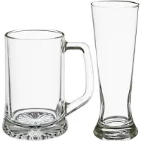 Secret De Gourmet Bierglazen set - bierpullen/pilsglazen fluitje - 8x stuks - glas - Bierglazen
