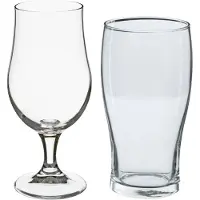 Secret De Gourmet Bierglazen set - bierglazen op voet/pint glazen - 8x stuks - glas - Bierglazen