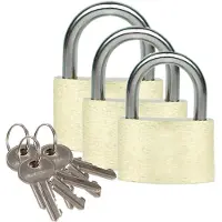 BRÜDER MANNESMANN Hangslot met 3 sleutels - set van 3 - 25/35/50 mm - messing - kofferslot - Hangsloten