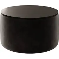 Meubella salontafel Marcio rond zwart velvet poef met blad