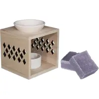 Ideas 4 Seasons Ideas4seasons Amberblokjes/geurblokjes cadeauset - lavendel geur - inclusief geurbrander - Geurbranders