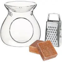 Ideas 4 Seasons Ideas4seasons Amberblokjes/geurblokjes cadeauset - amber geur - inclusief geurbrander en mini rasp - Geurbranders
