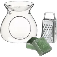 Ideas 4 Seasons Ideas4seasons Amberblokjes/geurblokjes cadeauset - dennen - inclusief geurbrander en mini rasp - Geurbranders