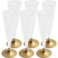 SANTEX Champagneglazen - 20x - plastic - 140 ml - goud - herbruikbaar - Champagneglazen