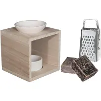 Ideas 4 Seasons Ideas4seasons Amberblokjes/geurblokjes cadeauset - musk - inclusief geurbrander en mini rasp - Geurbranders