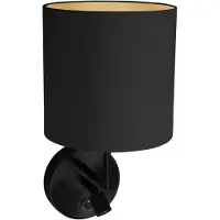 Steinhauer Wandlamp Noor 1562ZW Zwart met leeslampje