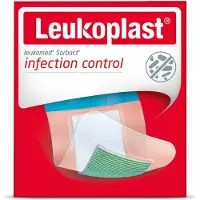 Leukoplast 4x Leukomed Sorbact Bacteriënbindende Eilandpleister 5 cm x 7,2 cm 3 stuks