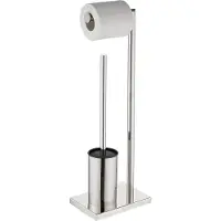 Guido Gusto Toiletbutler met wc rolhouder en wc borstel met houder compleet chroom staand
