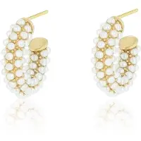 Oozoo Gold coloured earrings with pearls