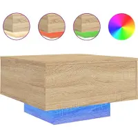 vidaXL Salontafel met LED-verlichting 55x55x31 cm sonoma eikenkleurig
