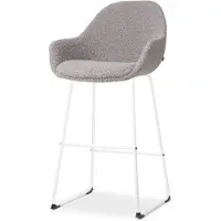 Nolon Nino-mae barkruk bouclé wit onderstel 75 cm