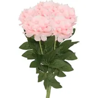 DK Design Kunstbloem pioenroos - 5x - licht roze - zijde - 71 cm - kunststof steel - decoratie bloemen