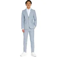 Opposuits kostuum Daily lichtblauw Jongens Polyester Reverskraag Streep - maat 170/176