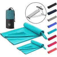 Blumtal Fitness Handdoek Set van 2 - Microvezel Sporthanddoek Gym 180 x 90 cm + 80 x 40 cm - Sporthanddoek 2 Stuks - Lichtgroen