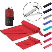 Blumtal Fitness Handdoek Set van 2 - Microvezel Sporthanddoek Gym 180 x 90 cm + 80 x 40 cm - Sporthanddoek 2 Stuks - Donkerrood