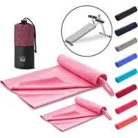 Blumtal Fitness Handdoek Set van 2 - Microvezel Sporthanddoek Gym 180 x 90 cm + 80 x 40 cm - Sporthanddoek 2 Stuks - Roze