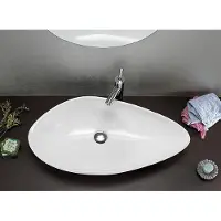 Sapho Ovali waskom asymmetrisch 74x38.5cm wit glans