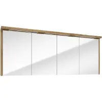 Fontana Grado spiegelkast met verlichting 157cm 4 deuren warm eiken
