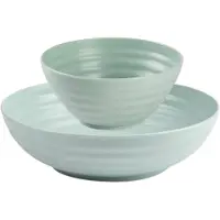 Forte Plastics Kommetjes/schaaltjes - 16x stuks - Dessert/ontbijt - Kunststof - Mintgroen - Kommetjes