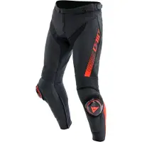 Dainese Super Speed S26, leren broek ,Zwart/Neon-Rood ,54