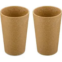 Koziol Bio-Circulair - Connect Beker 350 ml Set van 2 Stuks - Gerecycled Zonnebloemolie - Bruin