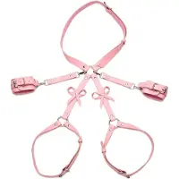XR Brands Bondage Harnas met Strikken - M/L - Roze