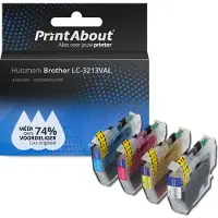 PrintAbout Huismerk vervangt Brother LC-3213VAL Inktcartridge 4-kleuren Multipack Hoge capaciteit