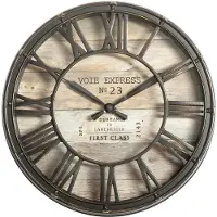 Atmosphera Pendule murale - D 205 x P 5 cm - Vintage - Marron