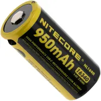 Nitecore NL169R Oplaadbare 16340 Li-Ion batterij 950mAh met USB-C Poort