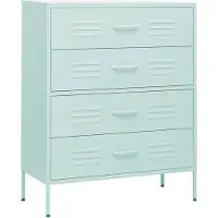 vidaXL Ladekast 80x35x101,5 cm staal mintkleurig